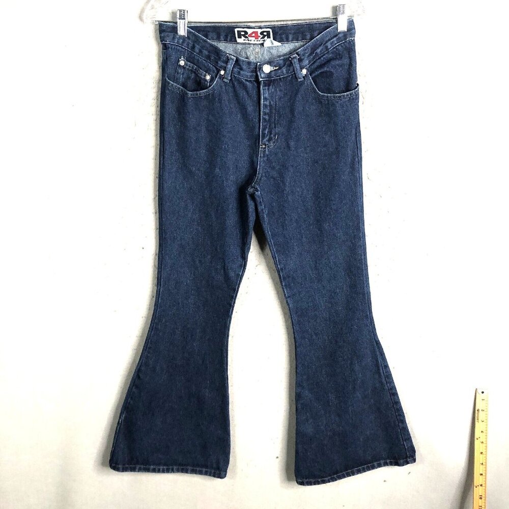 R4R Rave 4 Real Jeans Juniors 13 Super Flare Blue Denim Vintage Y2K Retro 70s